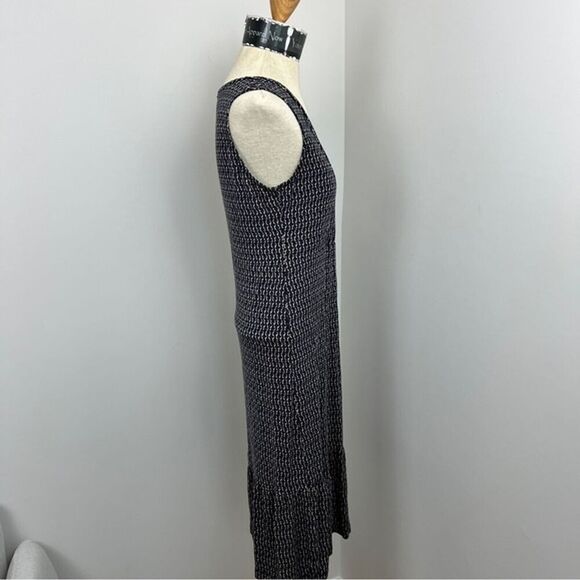 FRAGILE Antwerp Navy Diamond Pattern Faux Front Wrap Dress Dress Size L (318) - Picture 4 of 9